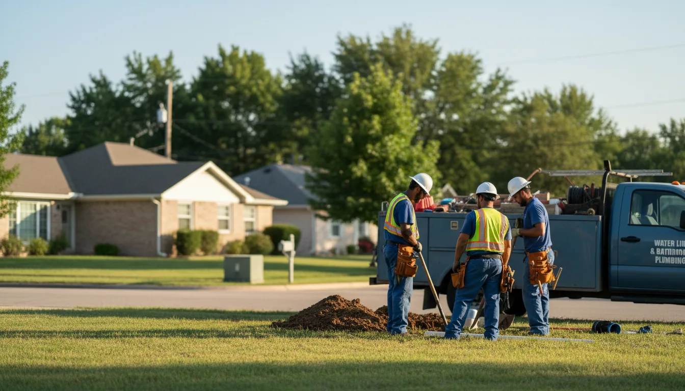 Residential water line and bathroom plumbing service in Pennington, TX